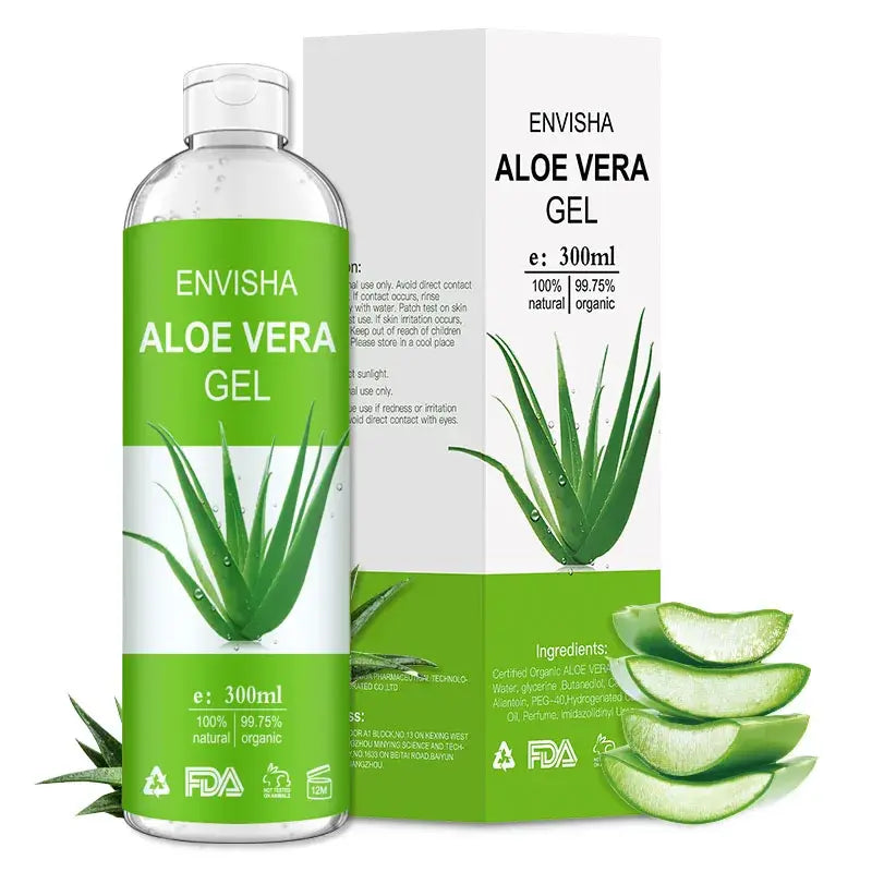 Luxurious skincare serum blending soothing Aloe Vera and hydrating Hyaluronic Acid for radiant, youthful skin.