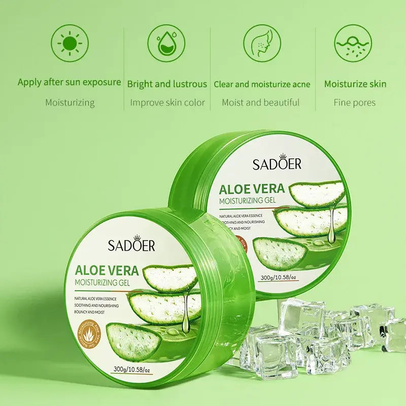 Luxurious Aloe Vera Gel soothing skin with premium natural hydration and elegance