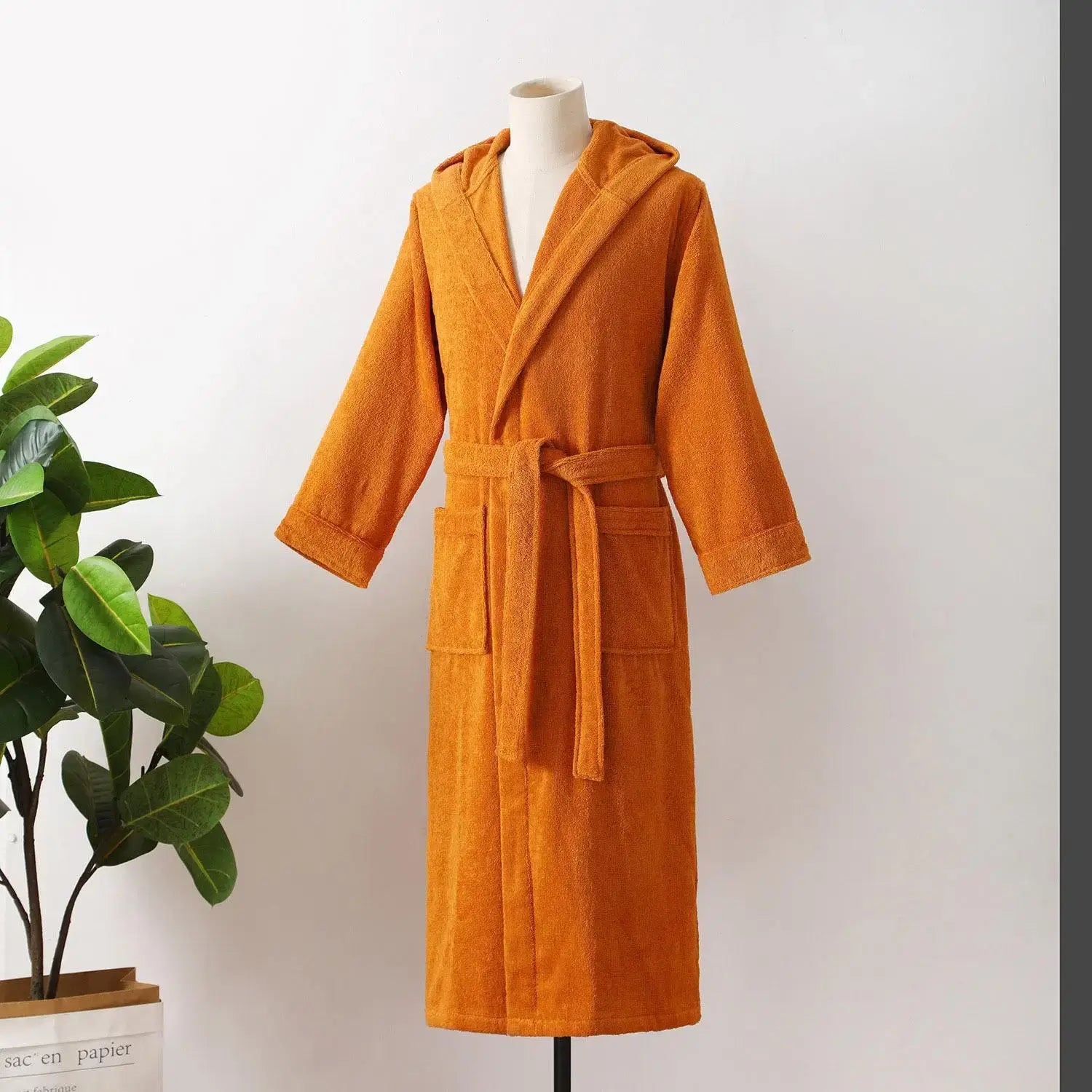 100% Cotton Towel Kimono Robes Women New Arrived Hooded Nightgown.