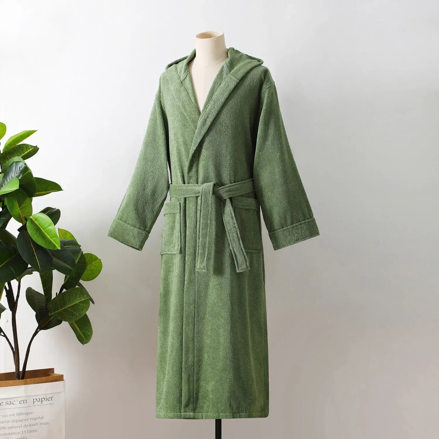 100% Cotton Towel Kimono Robes Women New Arrived Hooded Nightgown.