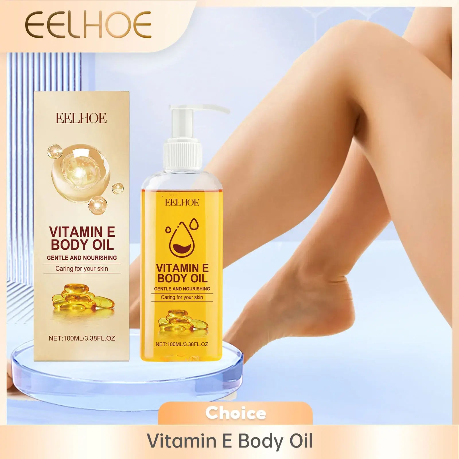 Luxury Vitamin E Oil for radiant skin, expertly crafted to tighten & glow your complexion with elegance.
