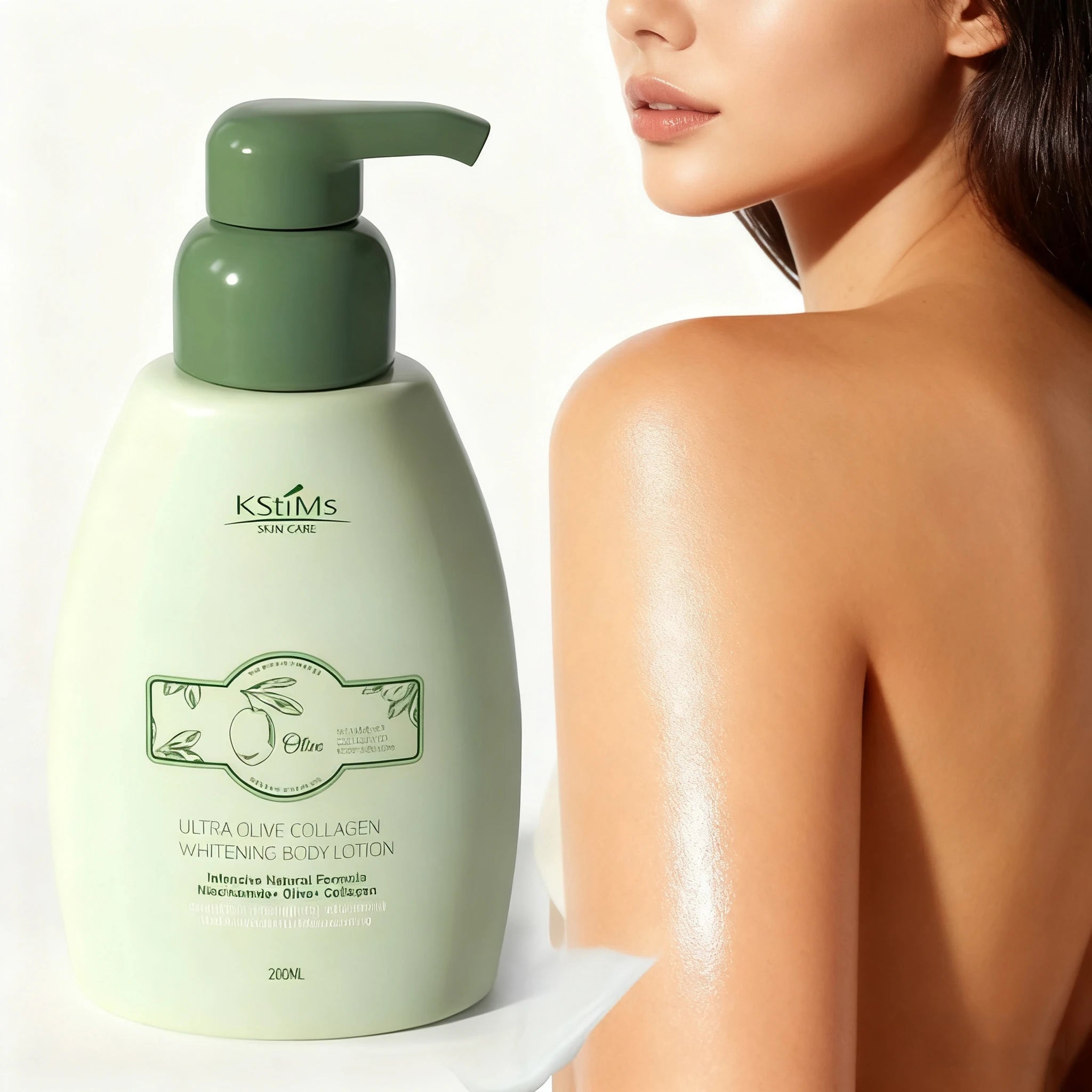 Brightening Olive Body Lotion for Dry Skin Moisturizer Cream with Vitamin E