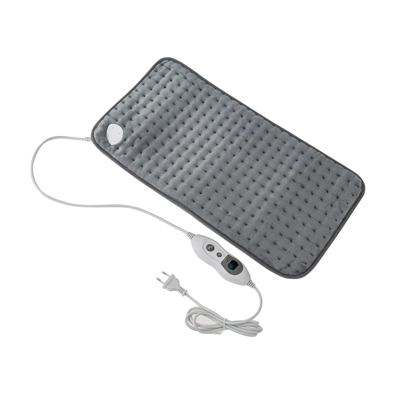 Electric Heating Pad Grey 100W Flannel Moist Dry Therapy Back Pain