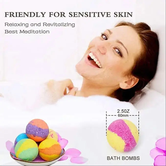 Bath Bombs for Kids and Women Natural Handmade Bath Bomb Gift Set