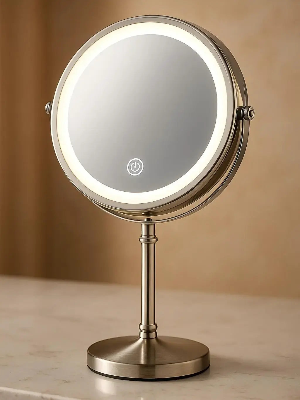 Gold Makeup Mirror With Light USB Charging Magnifying Vanity Mirror.