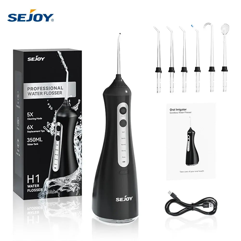 Sejoy Electric Oral Irrigator Water Dental Flosser Pick for Teeth Cordless.
