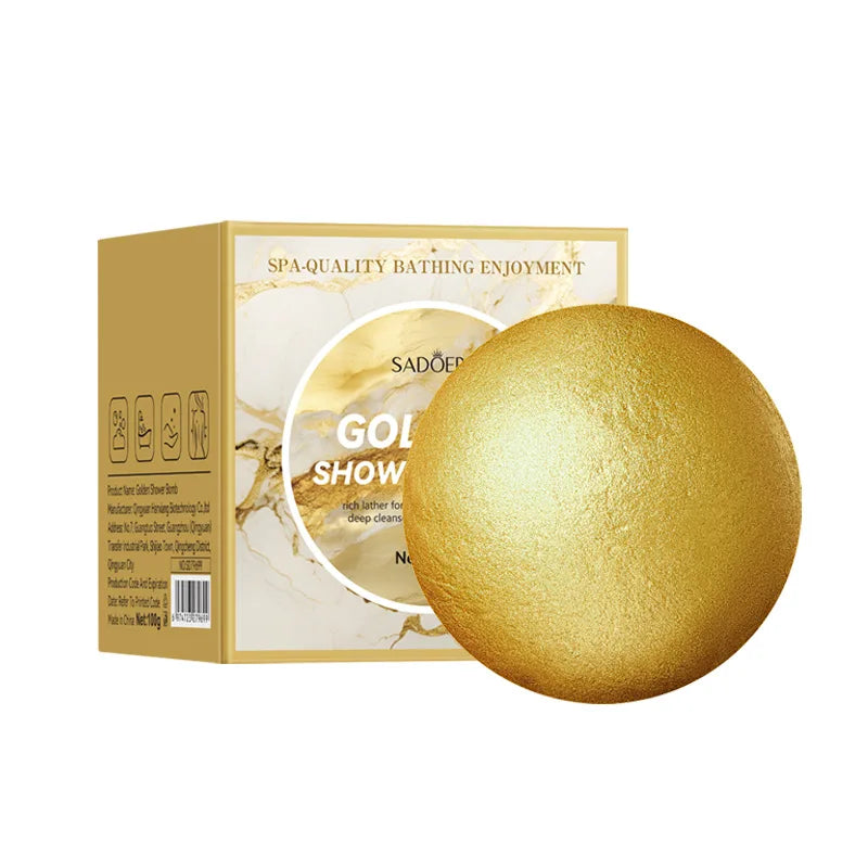 Gold Bath Salt Ball Deep Cleansing Body Bath Salt Ball for Relaxation