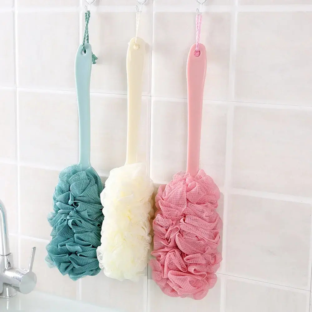 Long-handled back brush, body scrub bath brush, hanging body brush.