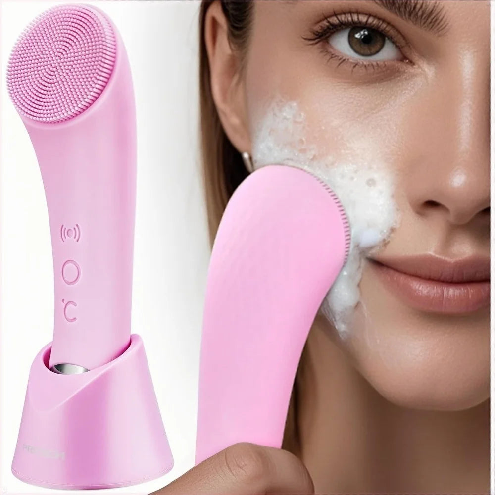 Facial Cleansing Brush Rechargeable Silicone Face Scrubber  Face Brush