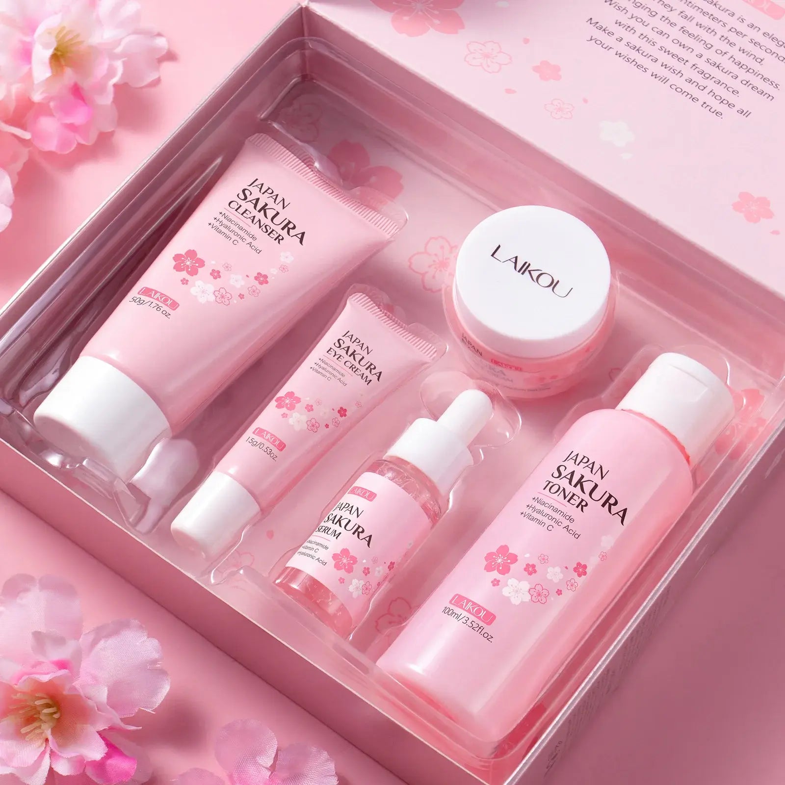 Sakura facial cleanser bottle with natural ingredients, gentle skincare for a refreshed and radiant complexion