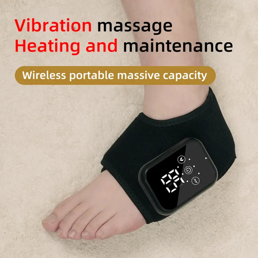 Electric Heat And Vibration Ankle Massager Infrared Hot Compress Therapy.