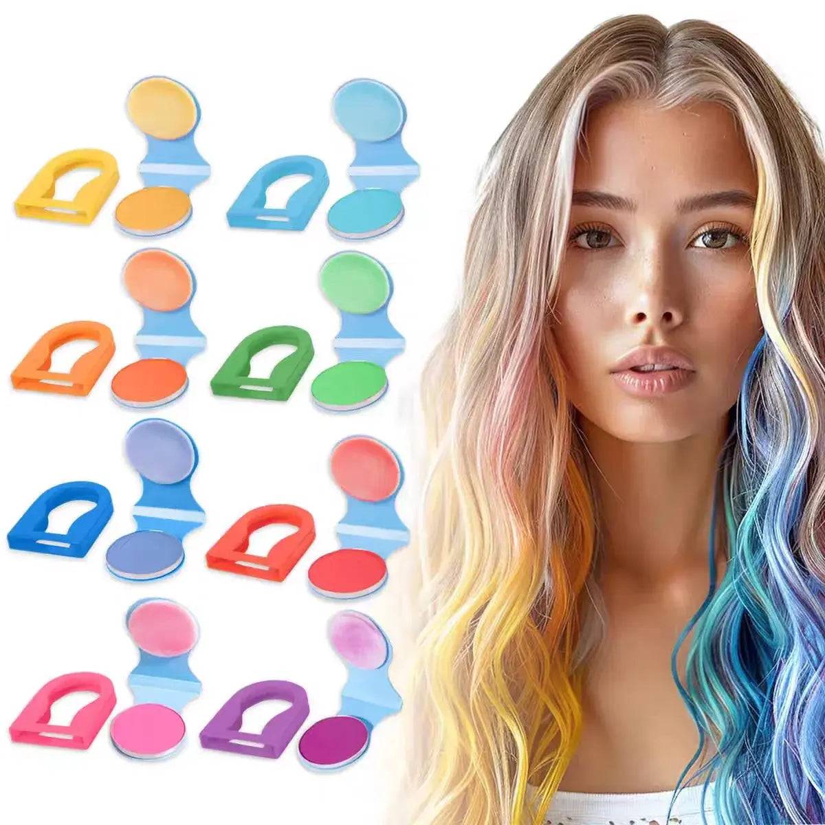 Luxurious hair chalk application for vibrant, high-end temporary color and sophisticated style enhancement